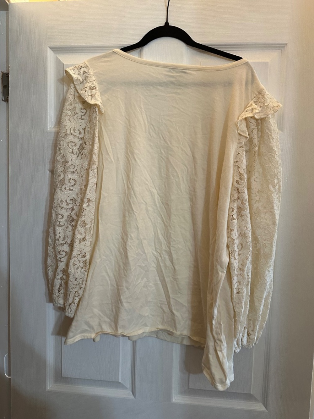 The Pioneer Woman Ivory Lace Sleeve Blouse 2X Boho Romantic Top - Picture 5 of 5